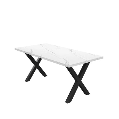 Elegant Marble X-Shape Dining Table