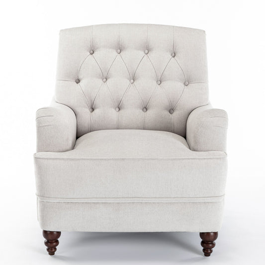 Oatmeal Butner Tufted Arm Chair