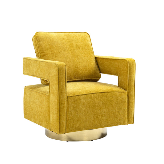 Mustard Chenille Comfy Club Chair