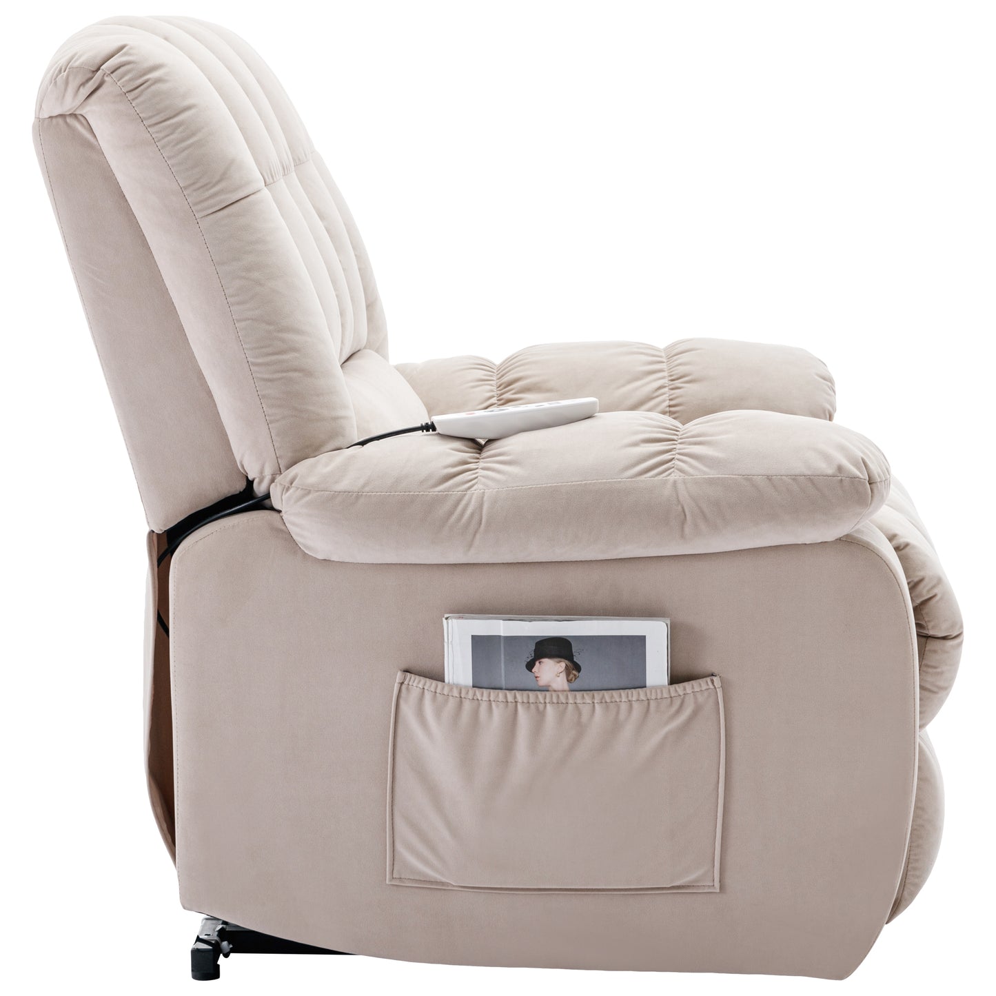 Parsons Power Recliner with Massage Function - Beige