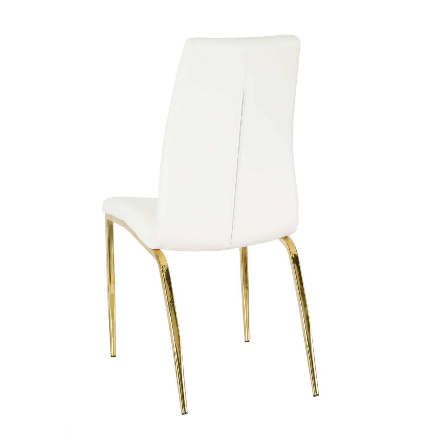 Shona Pu Dining Chairs with Gold Metal Leg (Set of 4) - White