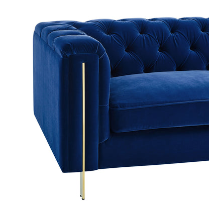 Charlene Velvet Loveseat - Blue