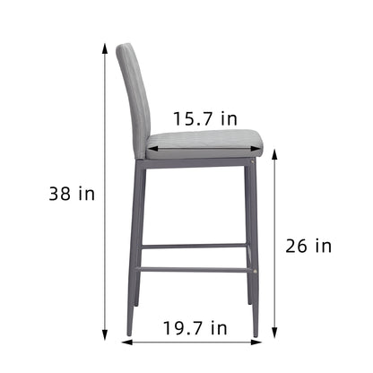 WilliamVelvet Bar Stool - Light Gray Set of 2