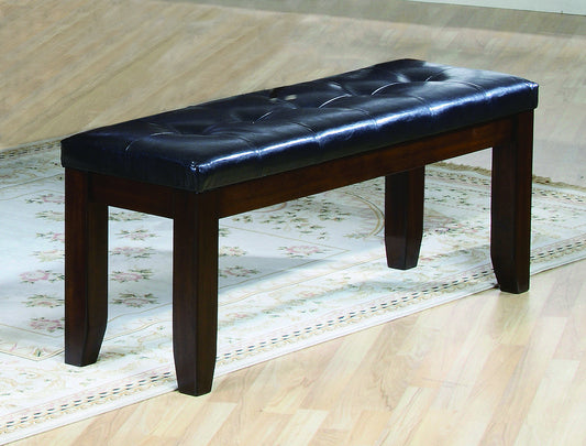 Bray Tufted Upholstery Tapered Wood Leg Bench - Brown