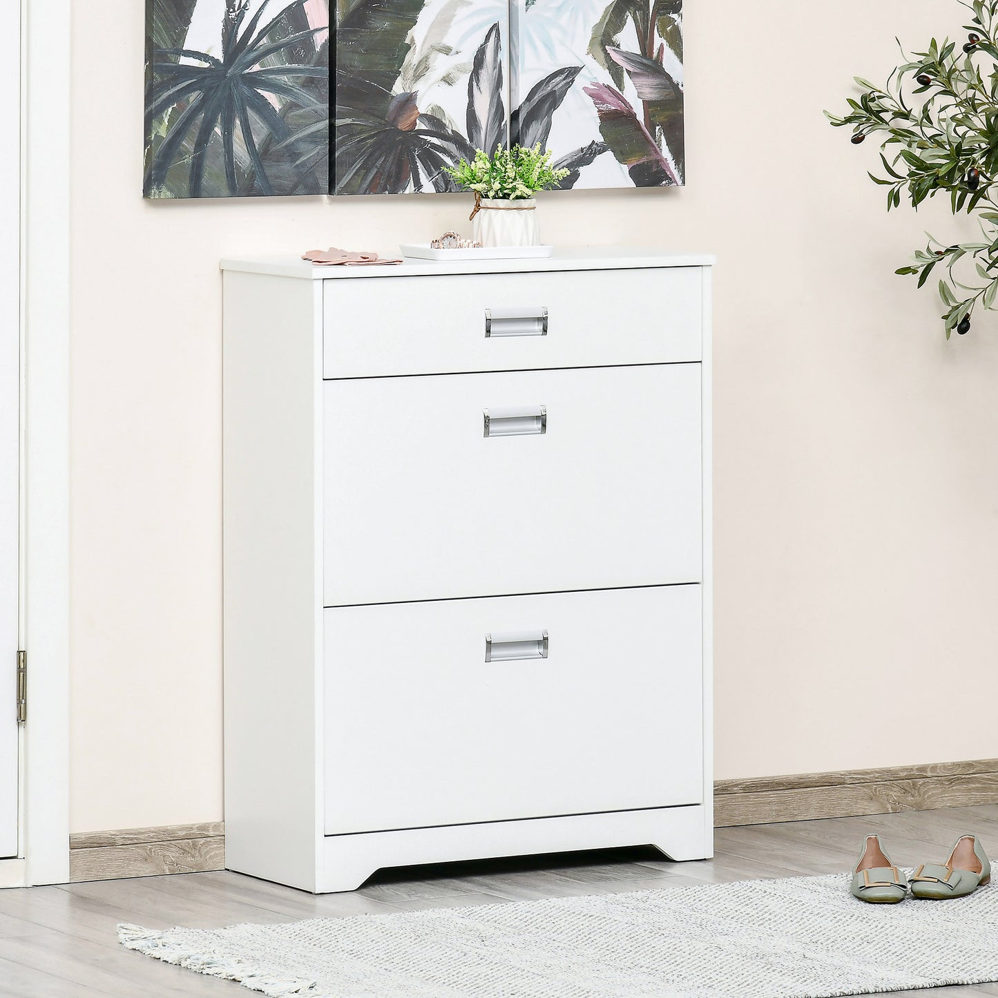 Zuko 3-Drawer Shoe Cabinet - White