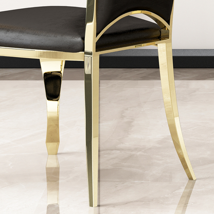 Roxa Dining Chairs w Golden Metal Leg (Set of 2) - Black