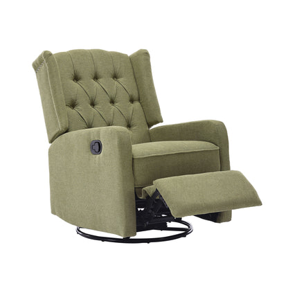 Davina Swivel Rocking Recliner Chair - Olive Green