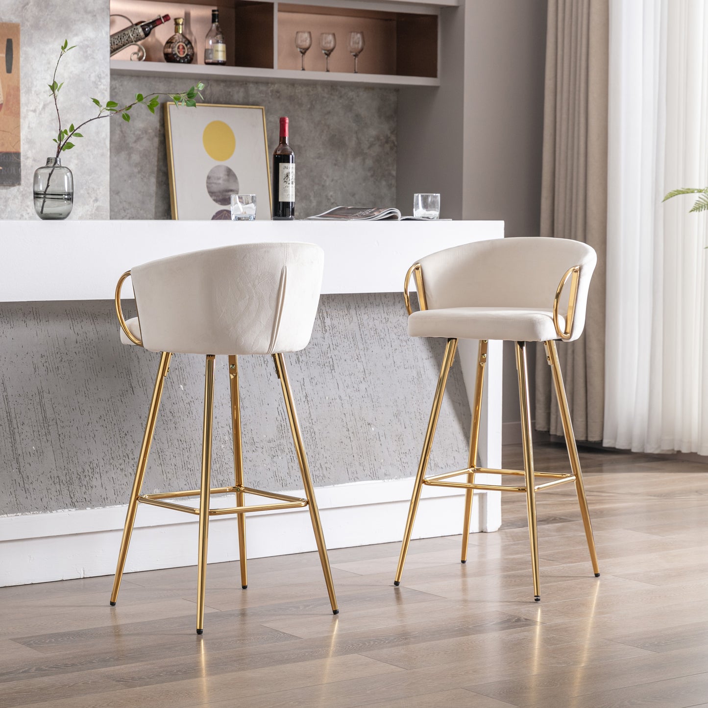 Sip Bar Stools 30 Inch - Cream  Set of 2