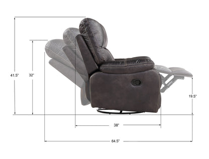 Hooper Swivel Gliding Recliner - Gray