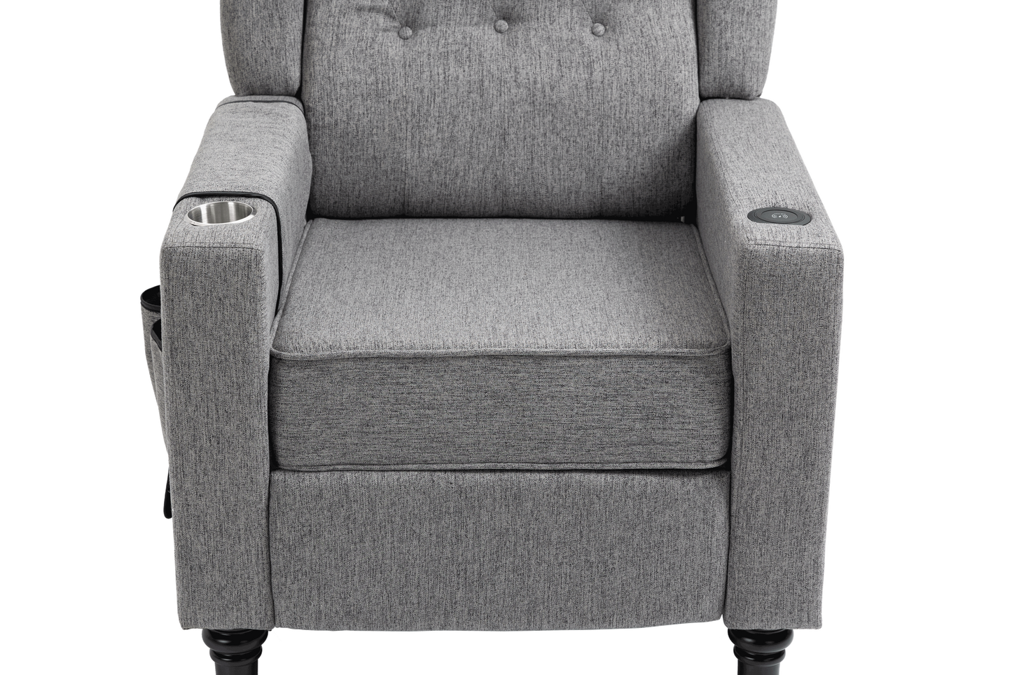 Cole Arm Pushing Fabric Recliner  - Dark Gray