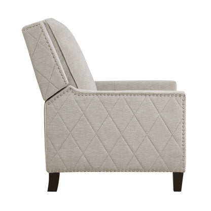 Burch Fabric Upholstered Nailhead Trim Reclining Chair - Sand