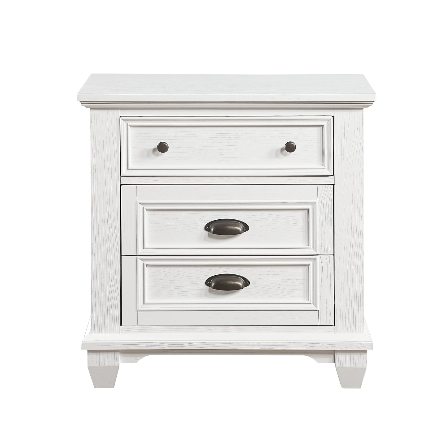 William Wooden Nightstand - White