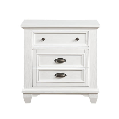 William Wooden Nightstand - White