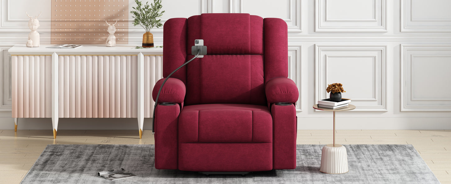 Dawson Power Lift Recliner with Massage - Red