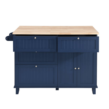 TOPMAX  Kitchen Island Set with 2 Seatings - Blue