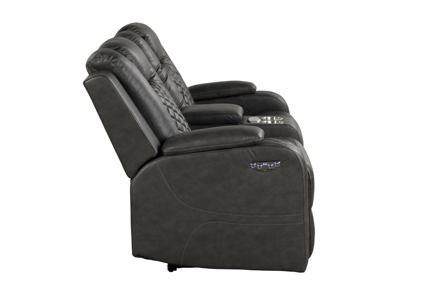 Riley LED & Power Reclining Loveseat - Gray