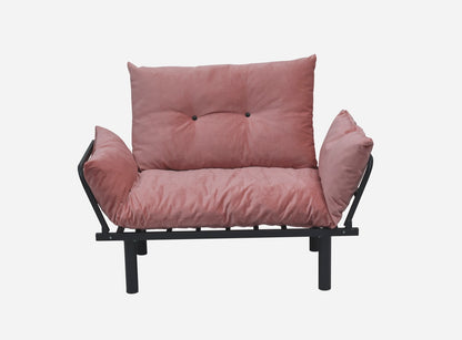 Sona Futon Loveseat - Pink