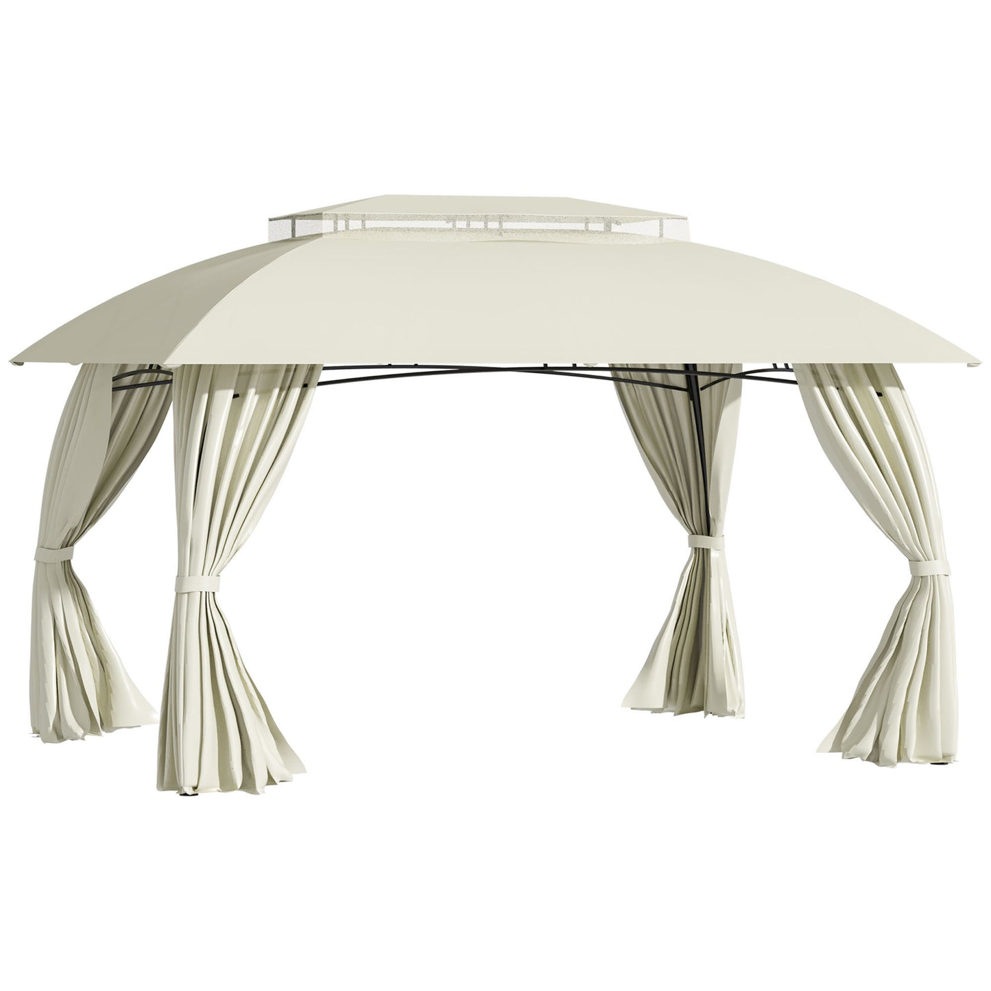 Frazer 10 x 13 ft Double Vented Roof Patio Gazebo - Beige