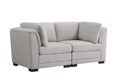 Kristin Fabric Loveseat - Light Gray