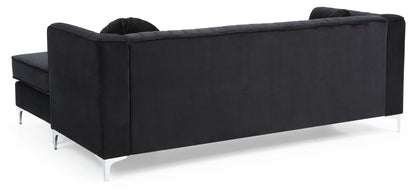 Delray Sectional Sofa Chaise -Black