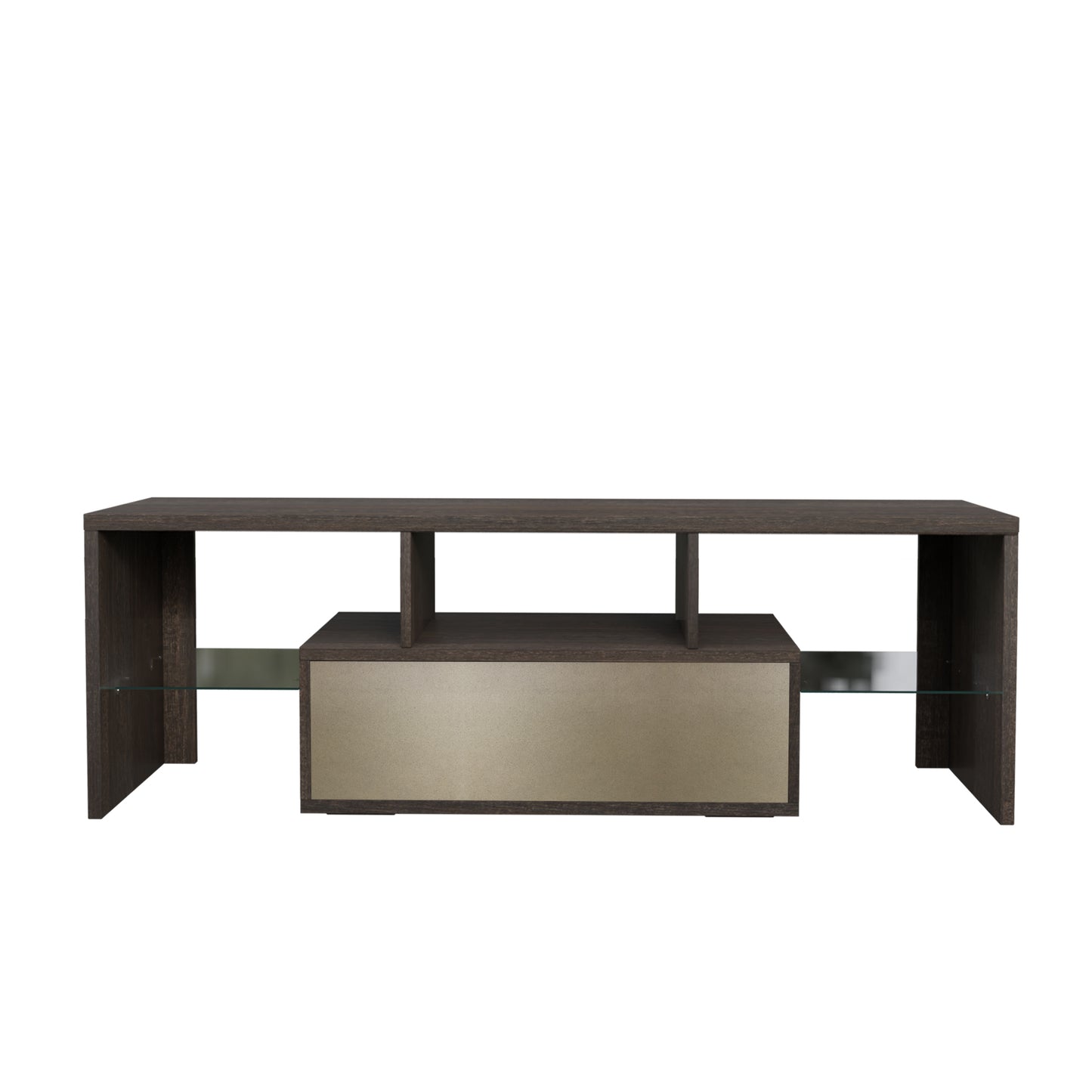 Nova 55 inches TV Stand with LED Lights - Brown