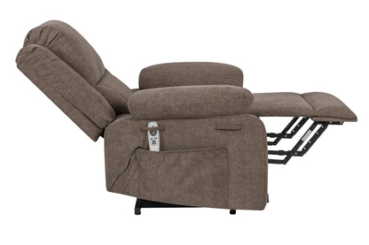 Solace Electric Power Recliner Chair with Massage and Heatin - Brown