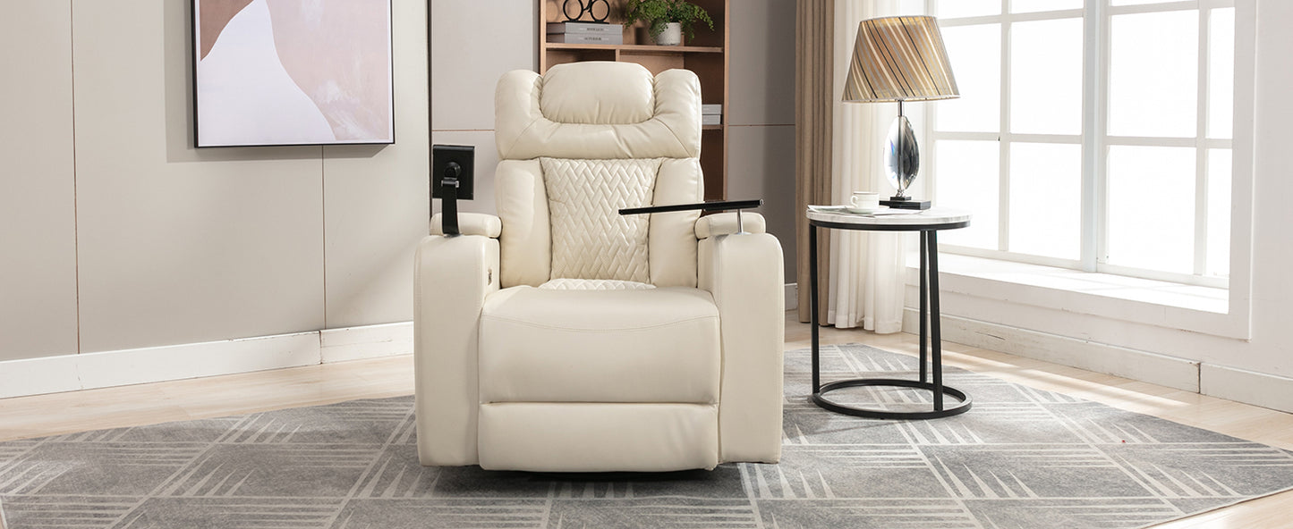 Comfort Max 270 Degree Swivel Power Recliner - White