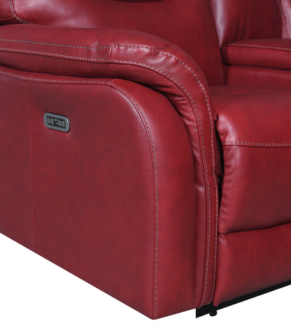 Sullivan Top-Grain Leather Power Recline Loveseat - Red