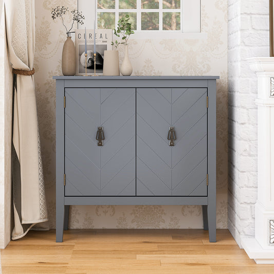 Aaron 2 Door Wooden Cabinets - Gray