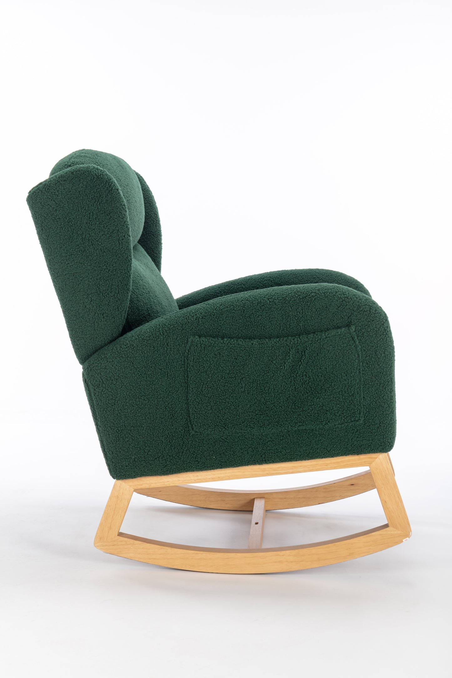 Nadia Teddy Fabric Rocking Chair - Green