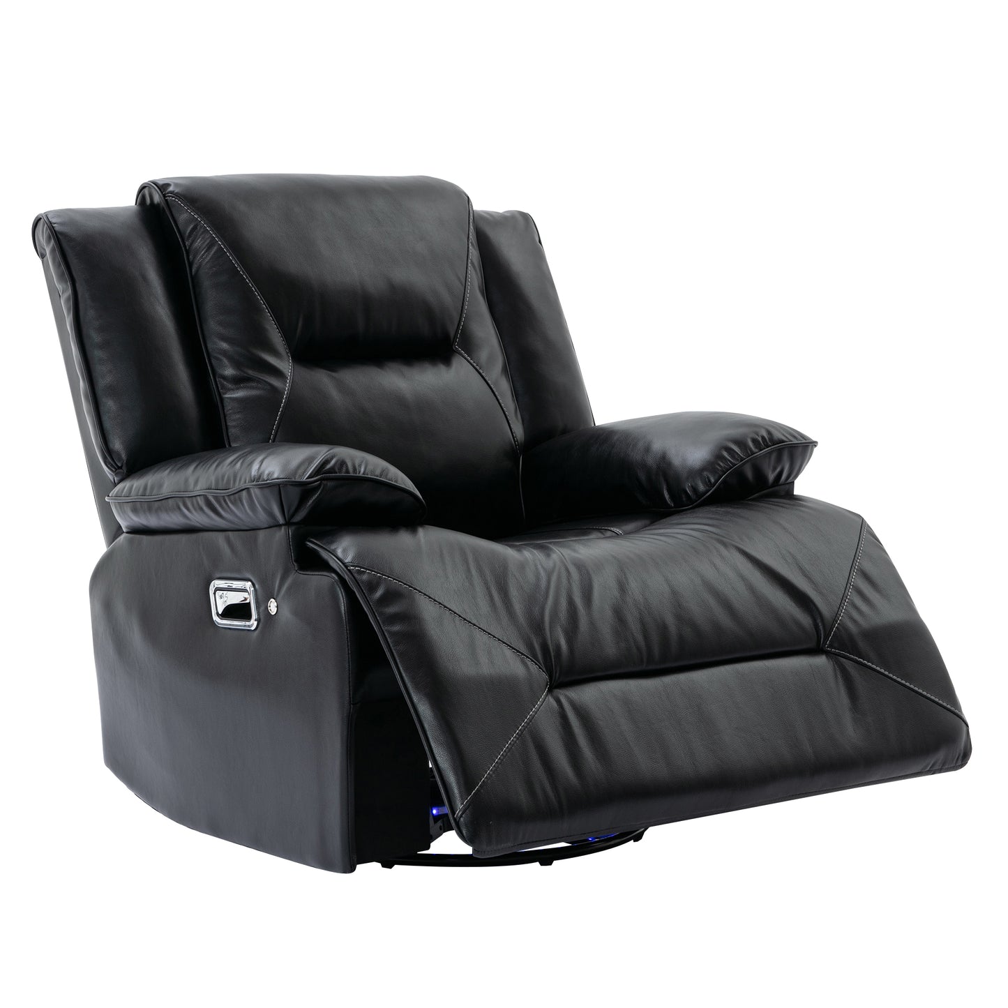 Meyer 360° Swivel and Rocking Manual Recliner Chair with a LED - Black