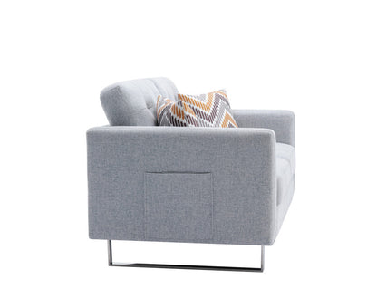 Victoria Fabric Loveseat - Light Gray