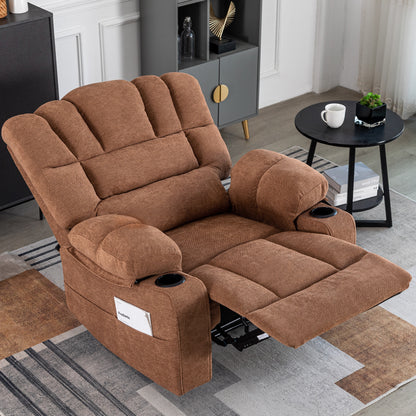 Perkins Power Recliner with Heat and Massage - Brown