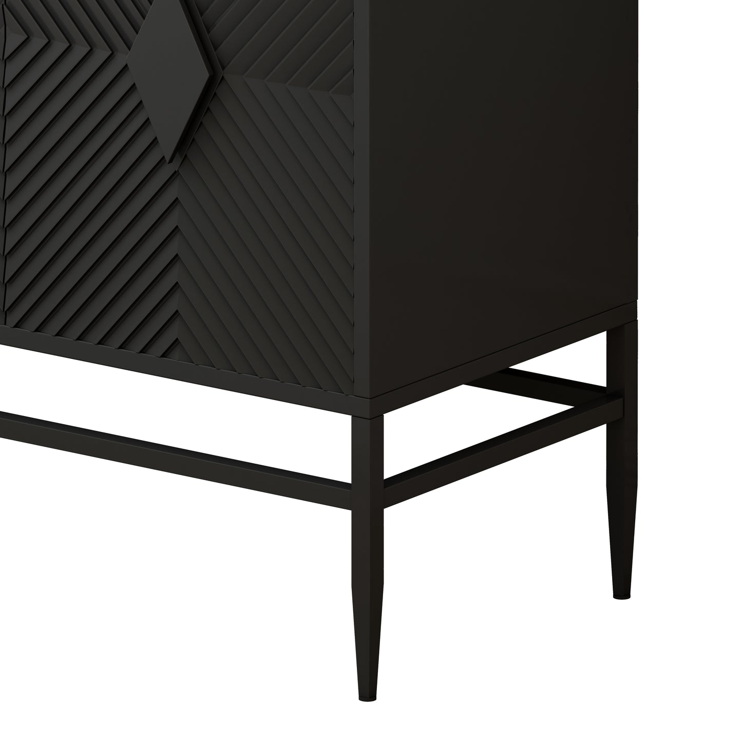 Tricia Accent Wooden Storage Cabinet - Black