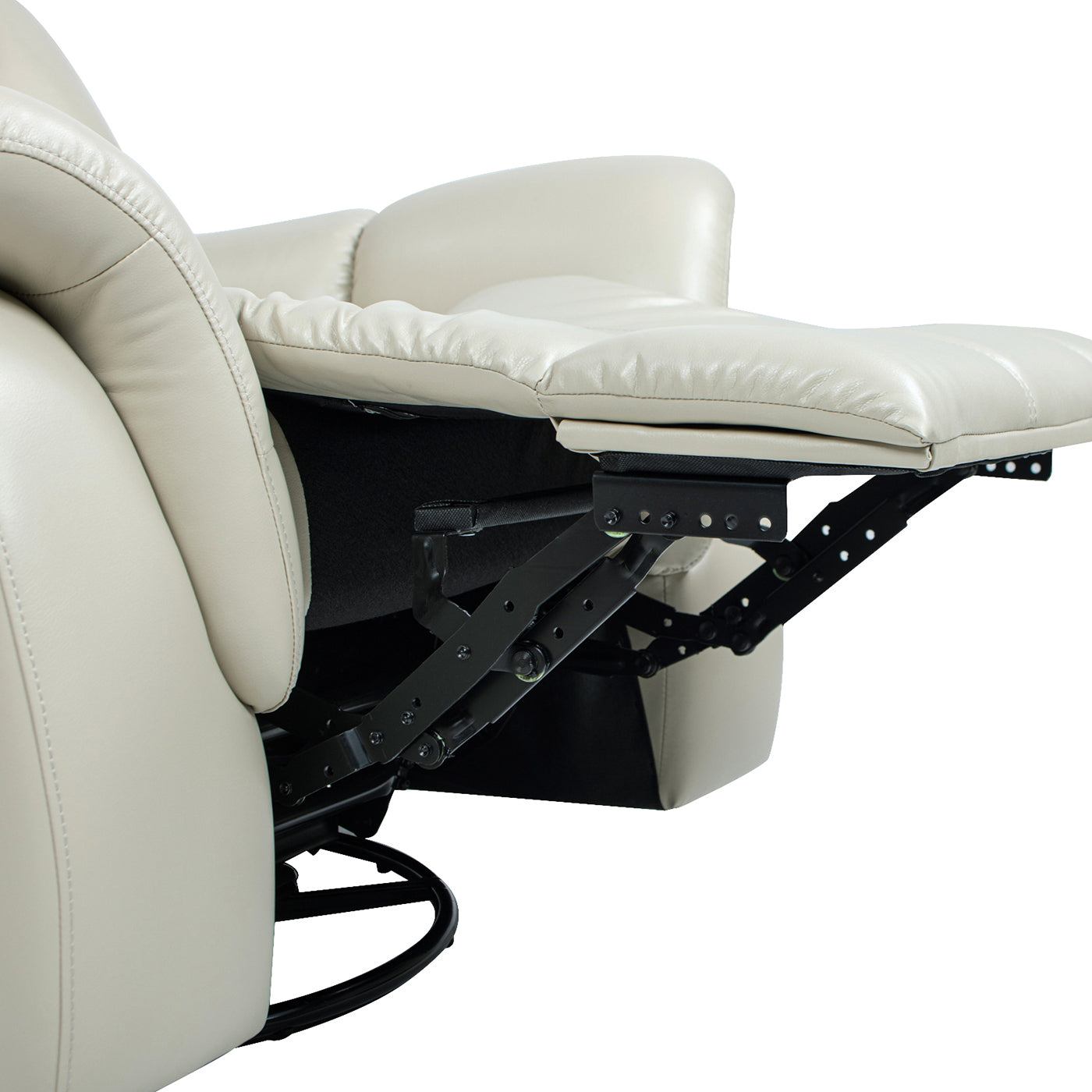 Rover Swivel Glider Push Back Manual Recliner Arm Chair - White