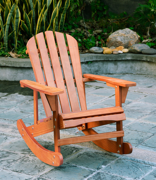 Garvin Adirondack Rocking Chair Solid Wood - Walnut