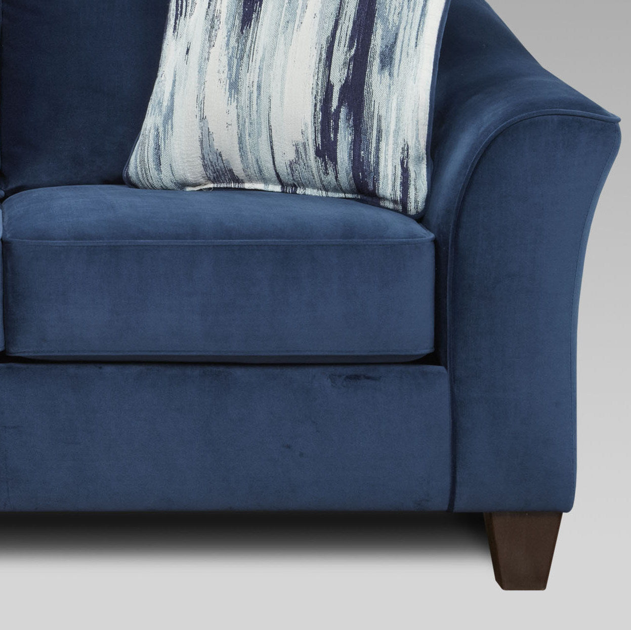 Camero Fabric Pillowback Loveseat - Navy Blue