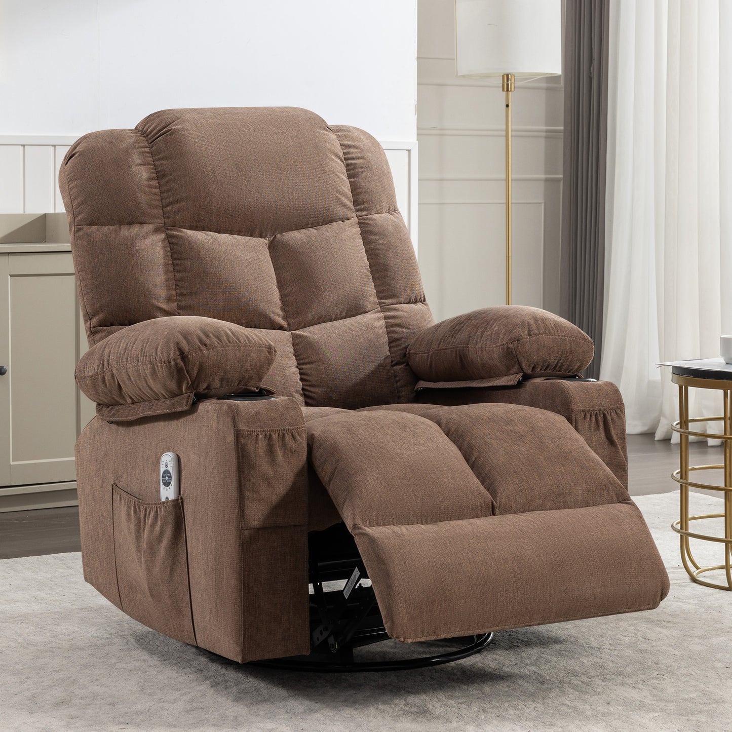 Cruiser Massage Rocker Recliner Chair - Brown