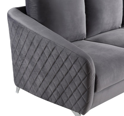 Sofia Velvet Loveseat - Gray