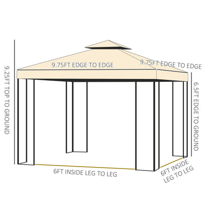 Vada 10 x 10 ft Metal Patio Gazebo - Beige