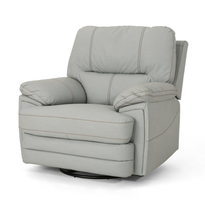 Vega Faux Leather Power Swivel Recliner Chair - Light Gray