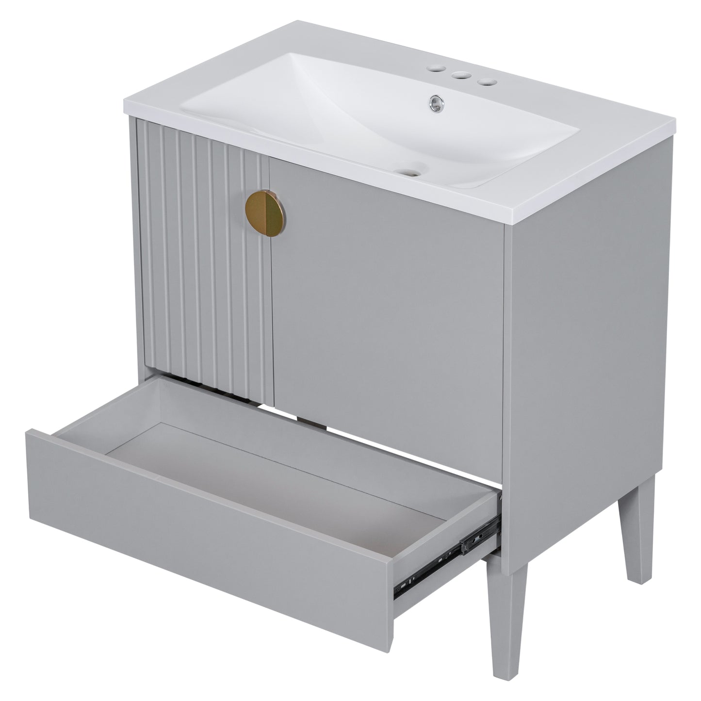 Dot Bathroom Vanity with Sink - Gray