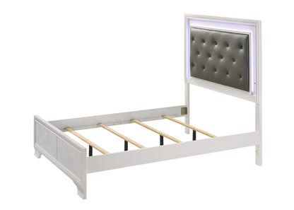 Sato Queen Size LED Panel Bed - White