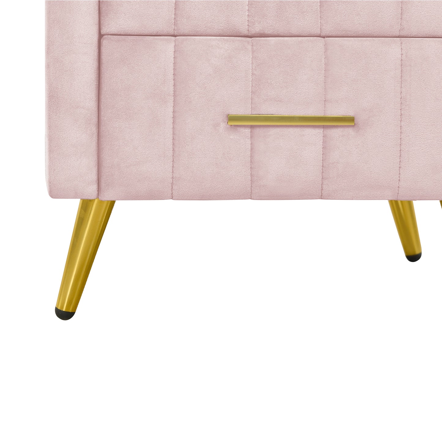 Kati Upholstered Wooden Nightstand - Pink