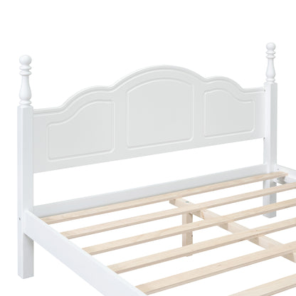 Quarto Full Size Wood Platform Bed Frame - White