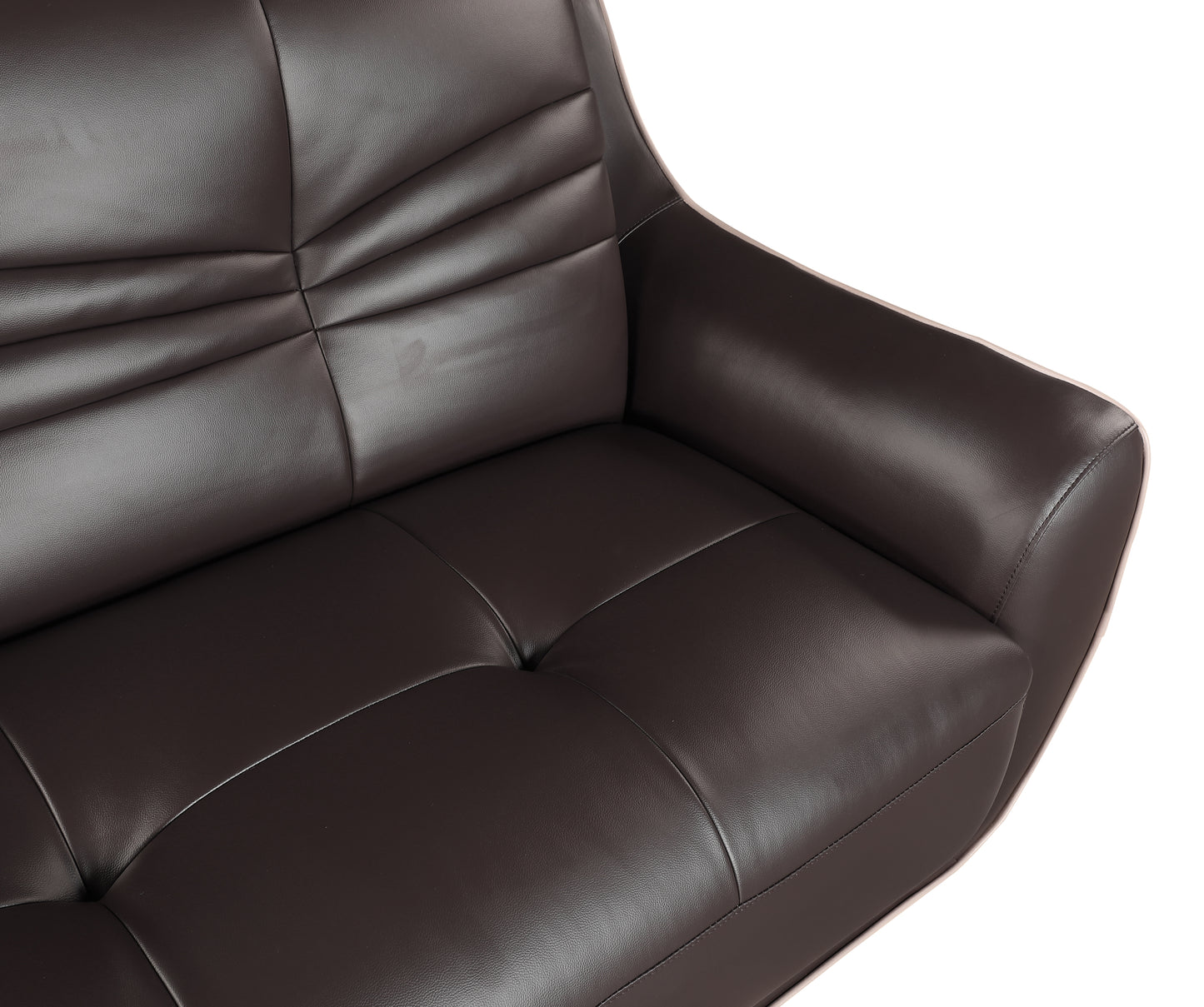 Nova Genuine Leather Loveseat - Brown