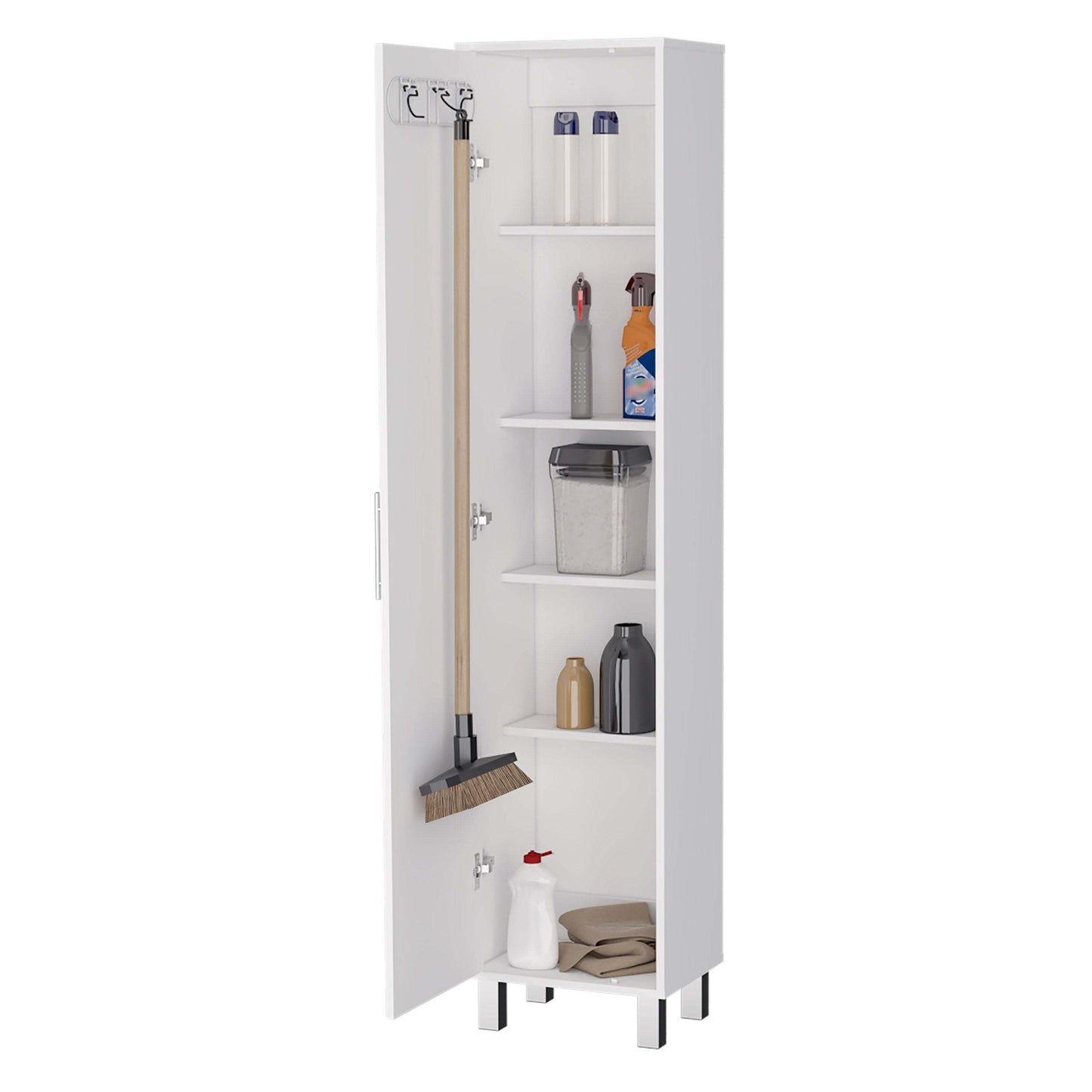 Weston 5-Shelf Tall Storage Cabinet - White