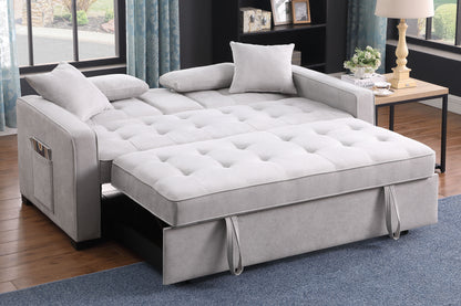 Cody II Woven Fabric Convertible Sleeper Loveseat - Light Gray