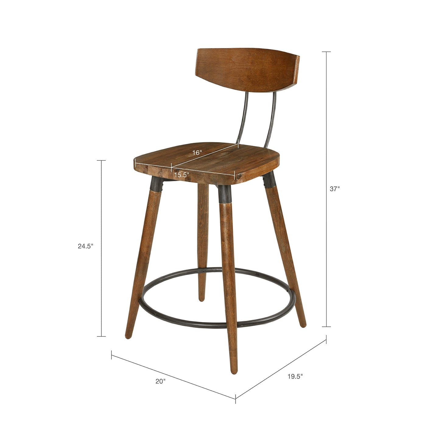 Frazier Counter Stool 24" With Back