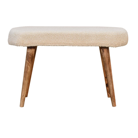 Teren Solid Wood Boucle Nordic Bench